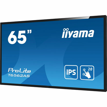 Dark Cyan iiyama ProLite T6562AS-B1 65" VA 4K UHD Projective Capacitive 20pt Touchscreen with Palm Rejection Edge to Edge Glass Design