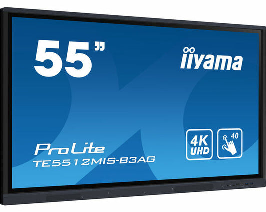 Dark Cyan iiyama TE5512MIS-B3AG 55" Interactive 4K UHD Touchscreen with Android 11 and PureIR Touch