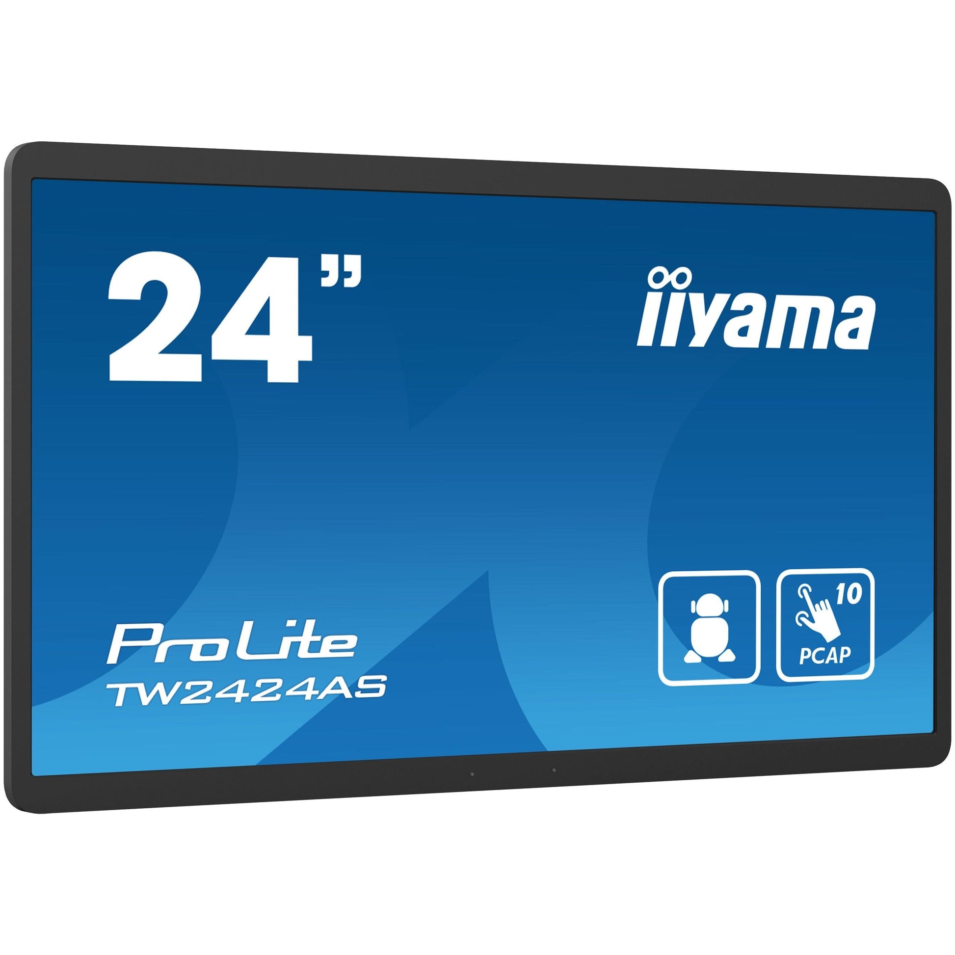 Dark Cyan iiyama TW2424AS-B1 Signage Display Digital signage flat panel 60.5 cm (23.8") Wi-Fi 250 cd/m² 4K Ultra HD Black Touchscreen Built-in processor Android 24/7