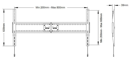 Light Gray Multibrackets M Universal Fixed Wallmount SD MAX 800x600