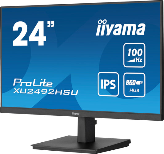 Dark Cyan iiyama ProLite XU2492HSU-B6 24" IPS 1920 x 1080 pixels Full HD LED Display Black