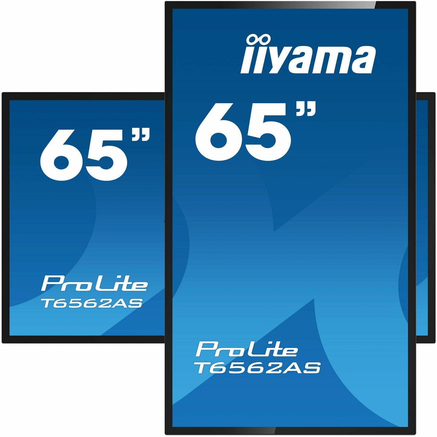 Dark Cyan iiyama ProLite T6562AS-B1 65" VA 4K UHD Projective Capacitive 20pt Touchscreen with Palm Rejection Edge to Edge Glass Design