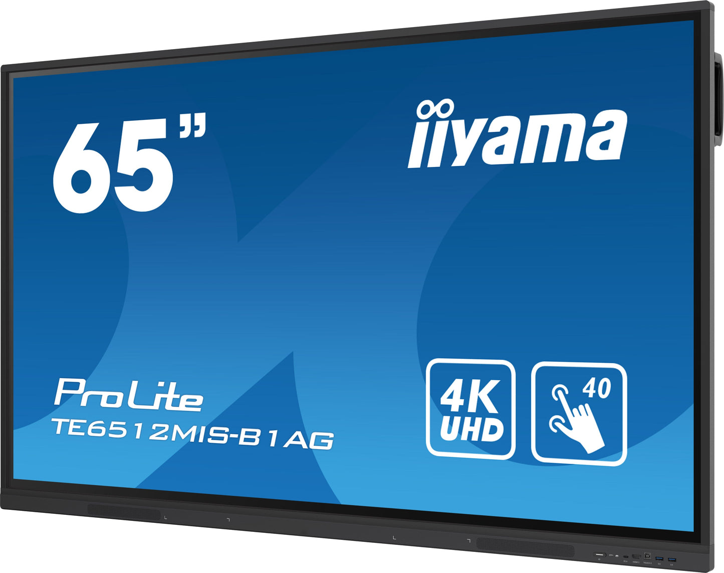 Dark Cyan iiyama TE6512MIS-B3AG Signage Display Kiosk design 165.1 cm (65") LCD Wi-Fi 400 cd/m² 4K Ultra HD Black Touchscreen Built-in processor Android 11 24/7