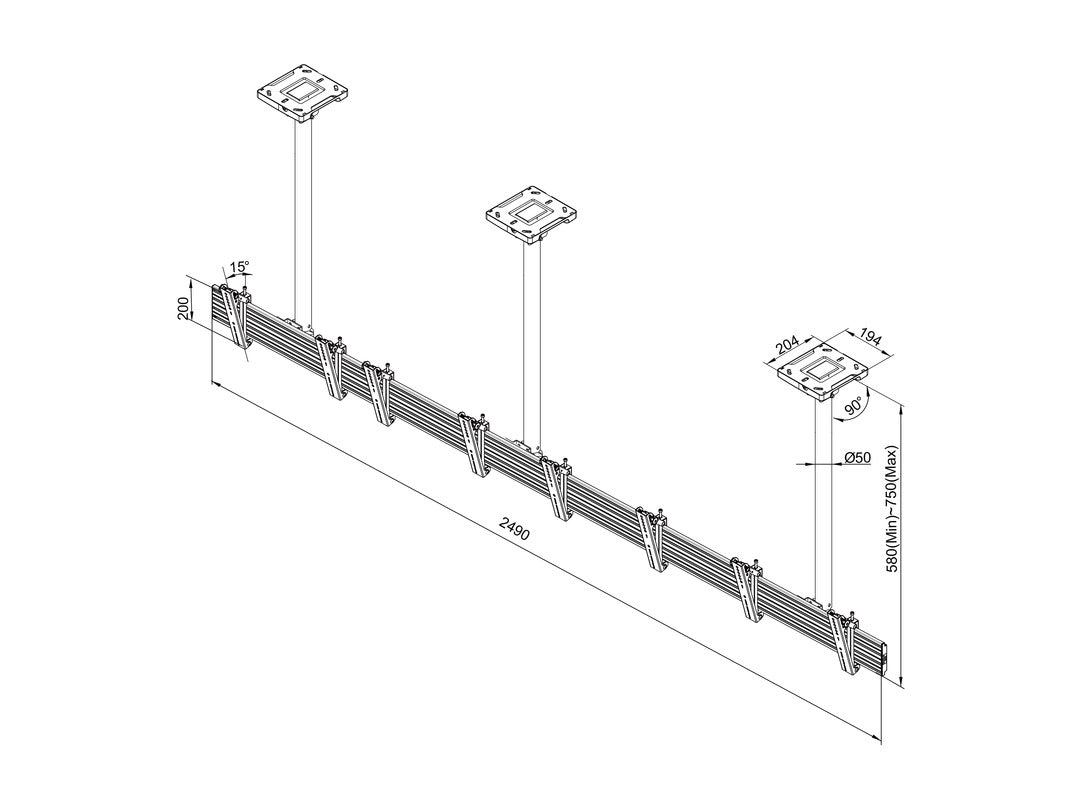 Gray Multibrackets M Menu Board Mount Pro MBC4X1U VESA 200