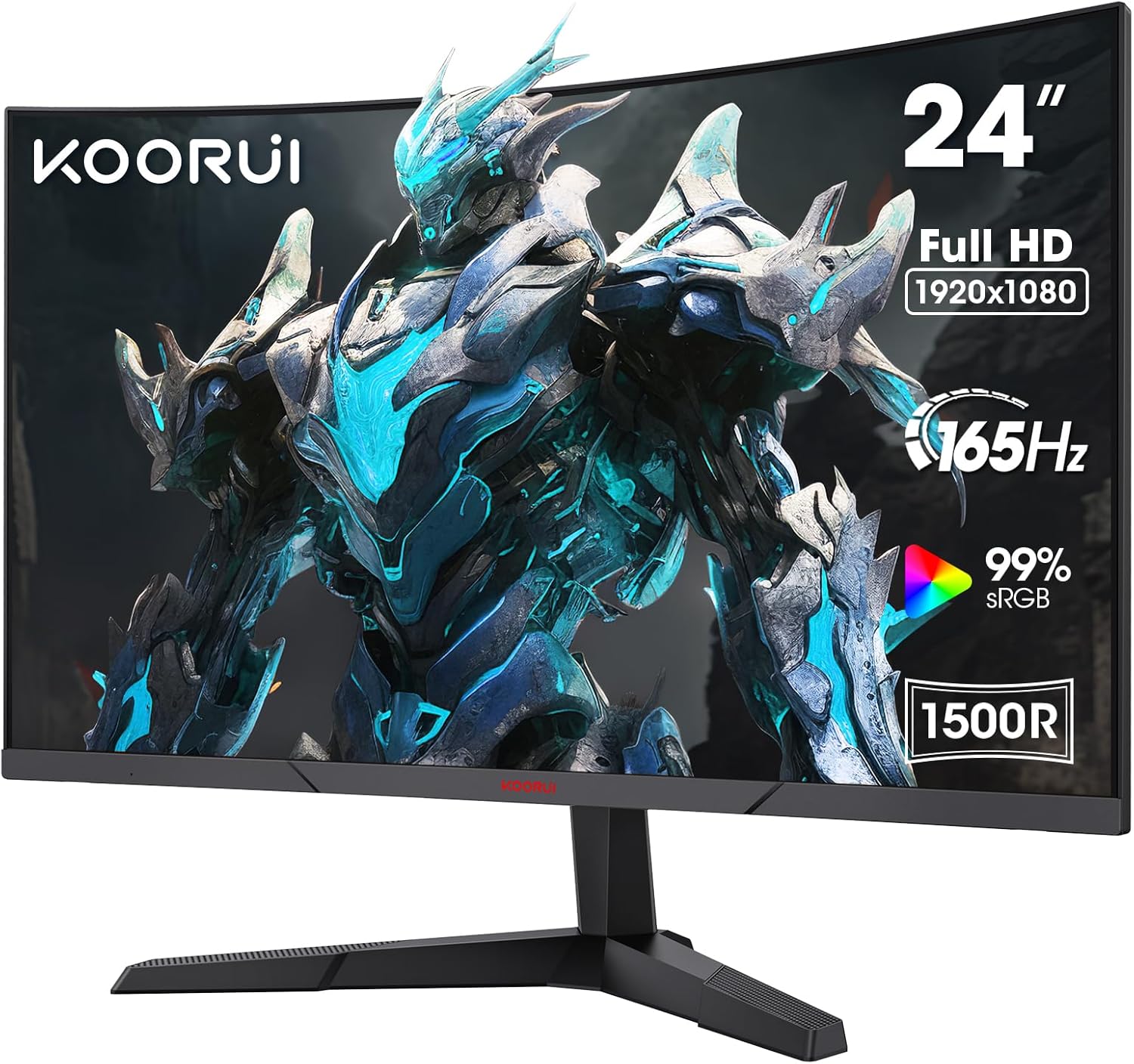 Dark Slate Gray Koorui 24E6CA 24" Curved VA 165Hz 1ms FHD 1500R Gaming Monitor