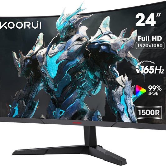 Dark Slate Gray Koorui 24E6CA 24" Curved VA 165Hz 1ms FHD 1500R Gaming Monitor