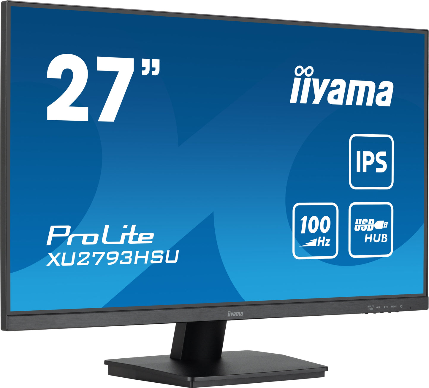 Dark Cyan iiyama ProLite XU2793HSU-B6 27” IPS technology panel with USB hub and 100Hz refresh rate