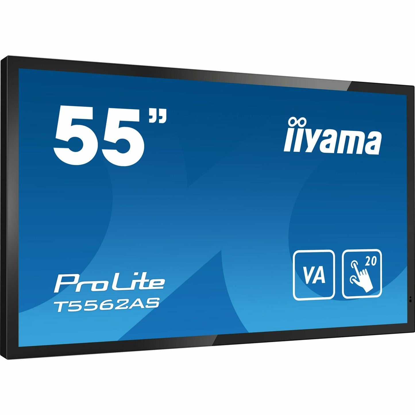 Dark Cyan Iiyama T5562AS-B1 55" VA 4K UHD Projective Capacitive 20pt Touchscreen with Palm Rejection Edge to Edge Glass Design