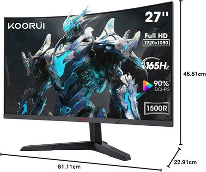 Dark Slate Gray Koorui 27E6CA 27" Curved VA 165Hz 1ms FHD 1500R Gaming Monitor