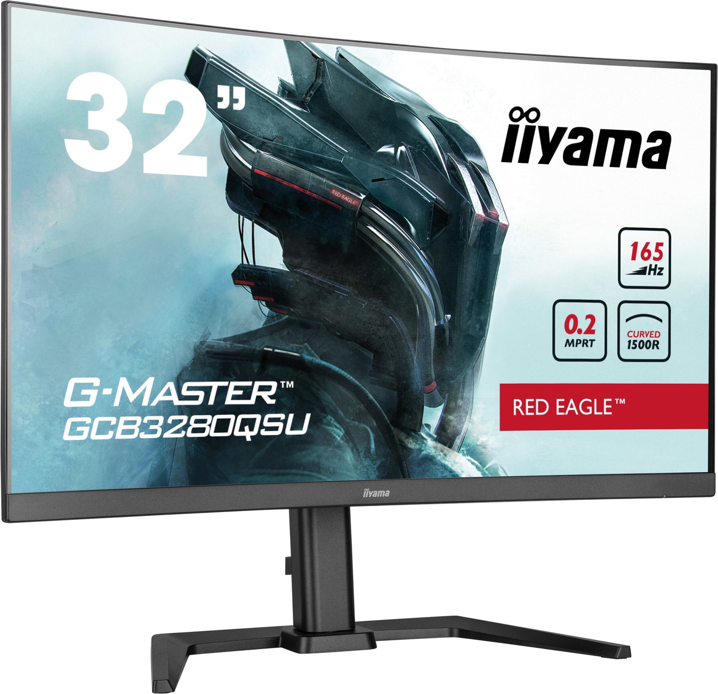 Dark Slate Gray iiyama G-MASTER Red Eagle GCB3280QSU-B1  32" 1500R 165Hz Curved Gaming Monitor