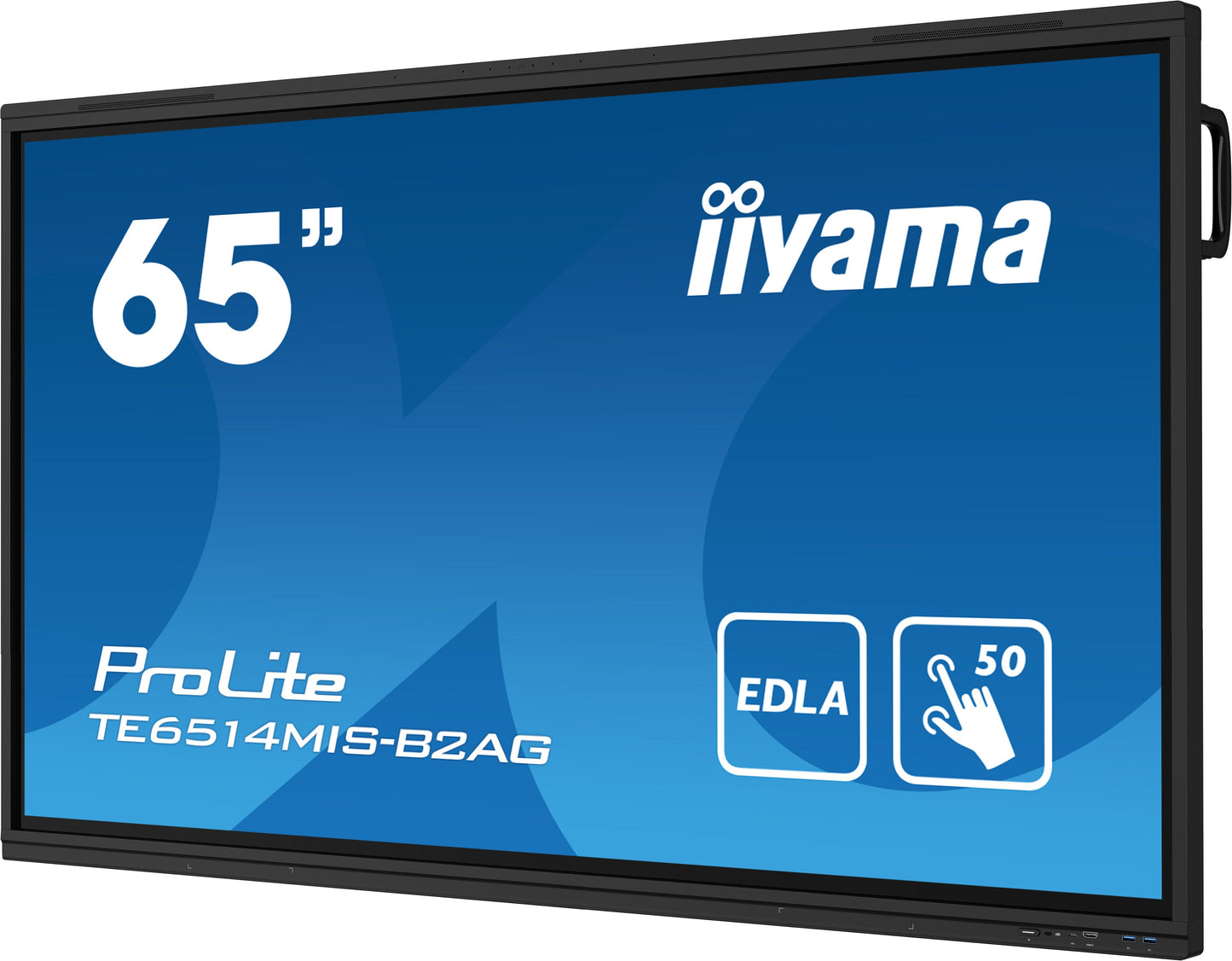 Dark Cyan iiyama PROLITE TE6514MIS-B2AG Digital signage flat panel 165.1 cm (65") LCD Wi-Fi 435 cd/m² 4K Ultra HD Black Touchscreen Built-in processor Android 24/7