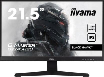 Dark Slate Gray iiyama G-Master G2245HSU-B1 21.5" IPS panel technology, a 100Hz refresh rate, and an ultra-swift 1ms MPRT response time.