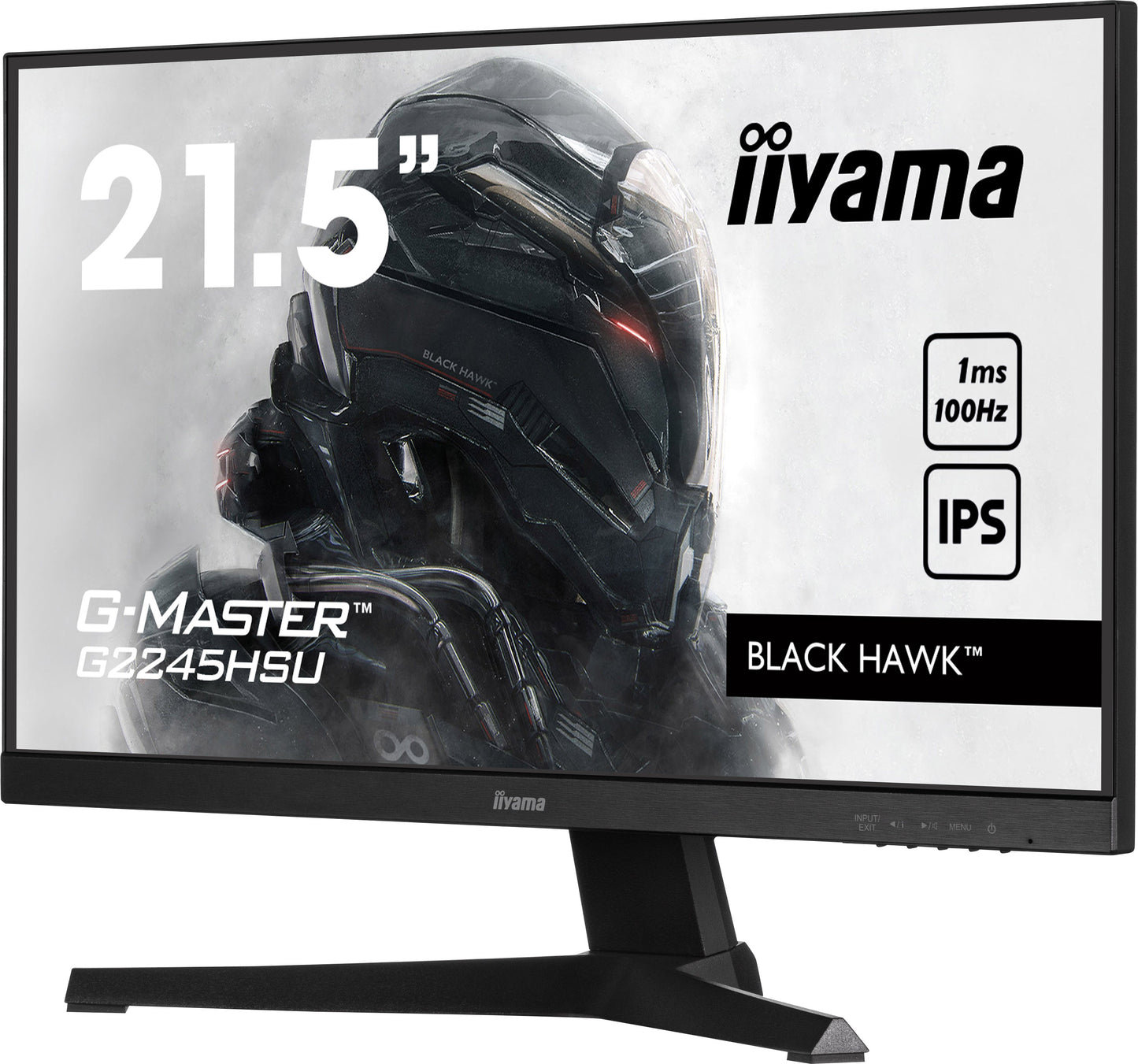 Dark Slate Gray iiyama G-Master G2245HSU-B1 21.5" IPS panel technology, a 100Hz refresh rate, and an ultra-swift 1ms MPRT response time.