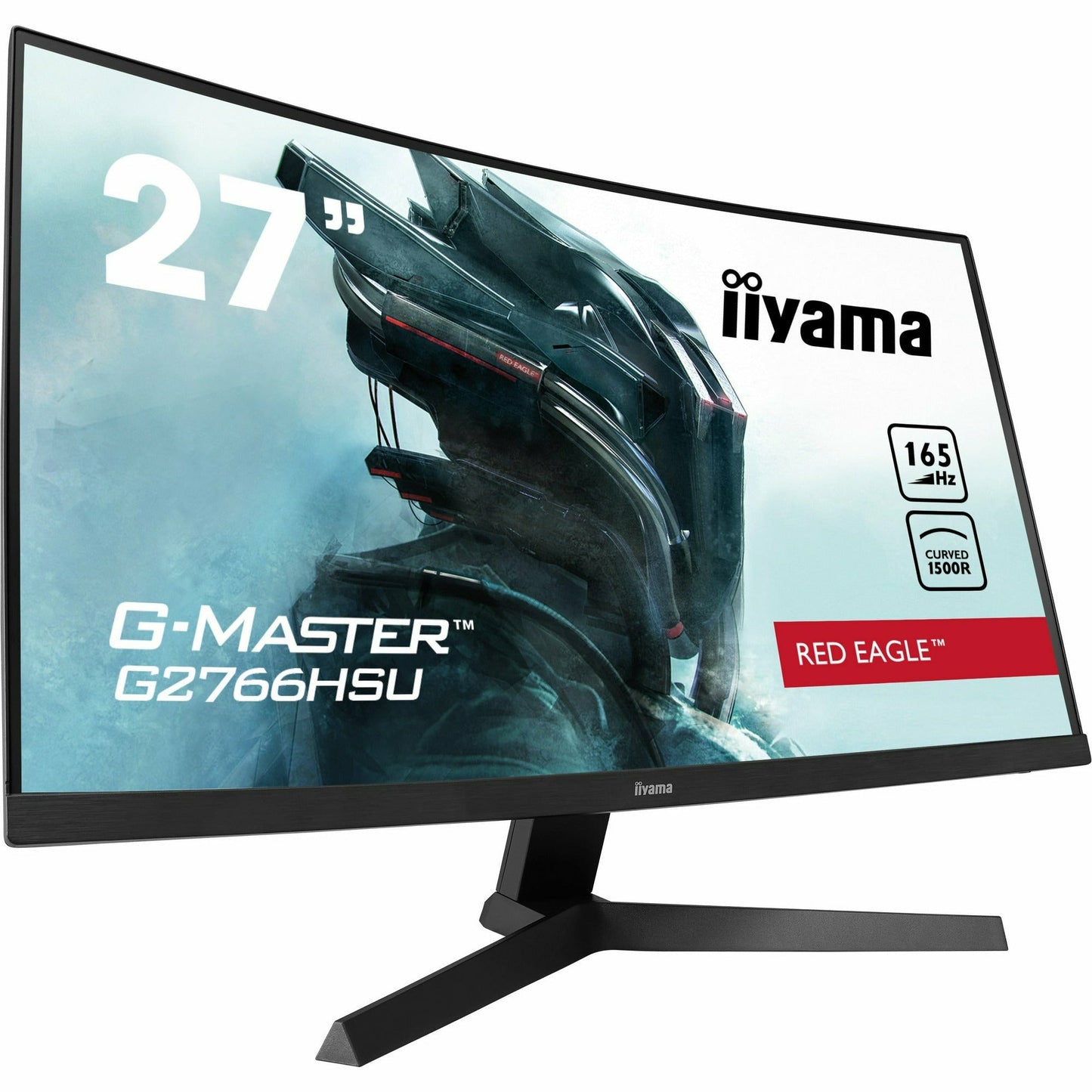 Light Gray iiyama G-Master G2766HSU-B1 27" 165Hz 1ms 1500R Fixed Stand Curved Gaming Monitor