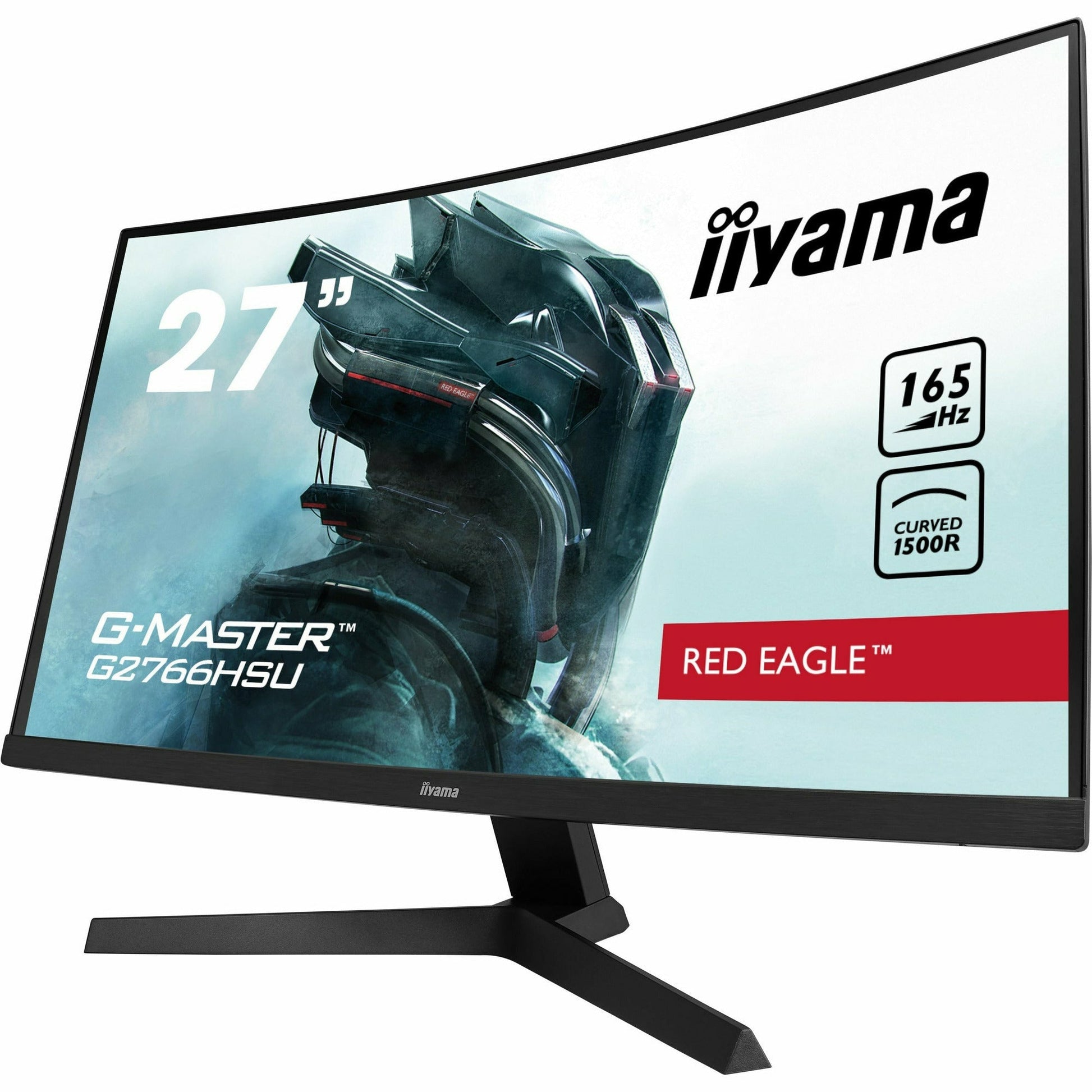 Light Gray iiyama G-Master G2766HSU-B1 27" 165Hz 1ms 1500R Fixed Stand Curved Gaming Monitor