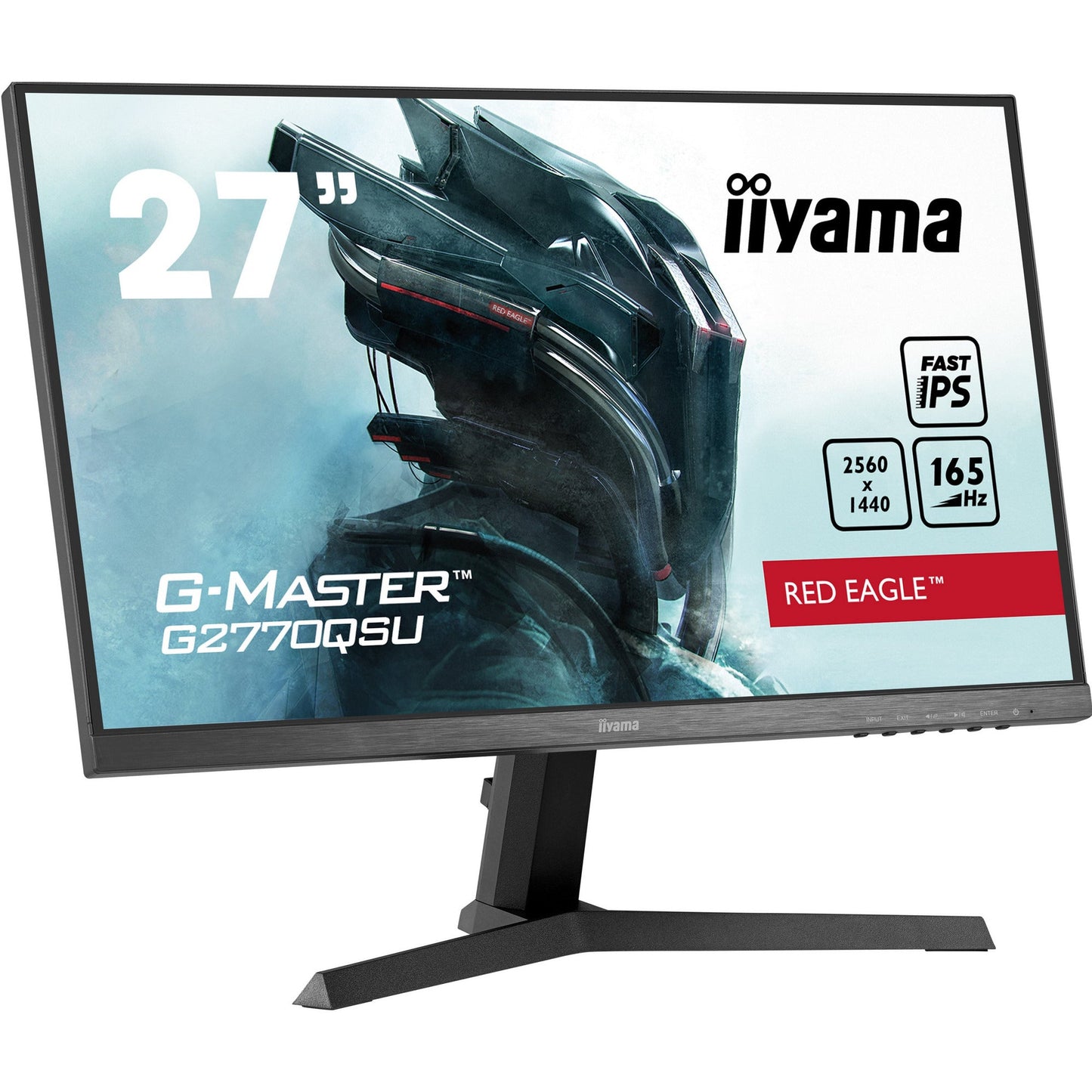 Dark Slate Gray Iiyama G-Master G2770QSU-B1 Fast IPS Red Eagle Gaming Monitor with Fixed Stand