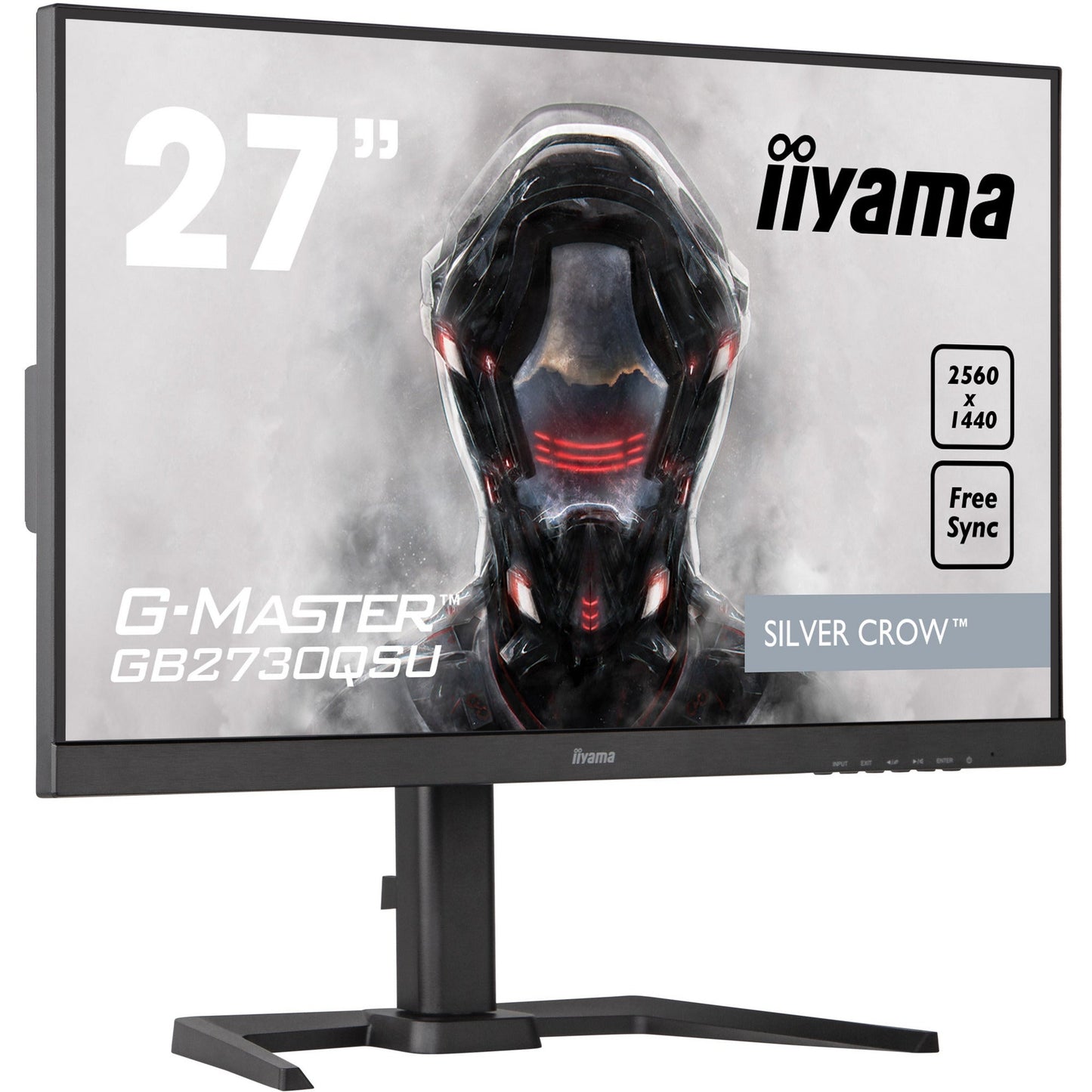 Dark Slate Gray iiyama ProLite GB2730QSU-B5 27" 2560x1440 1ms Silver Crow Gaming Monitor with Height Adjust Stand