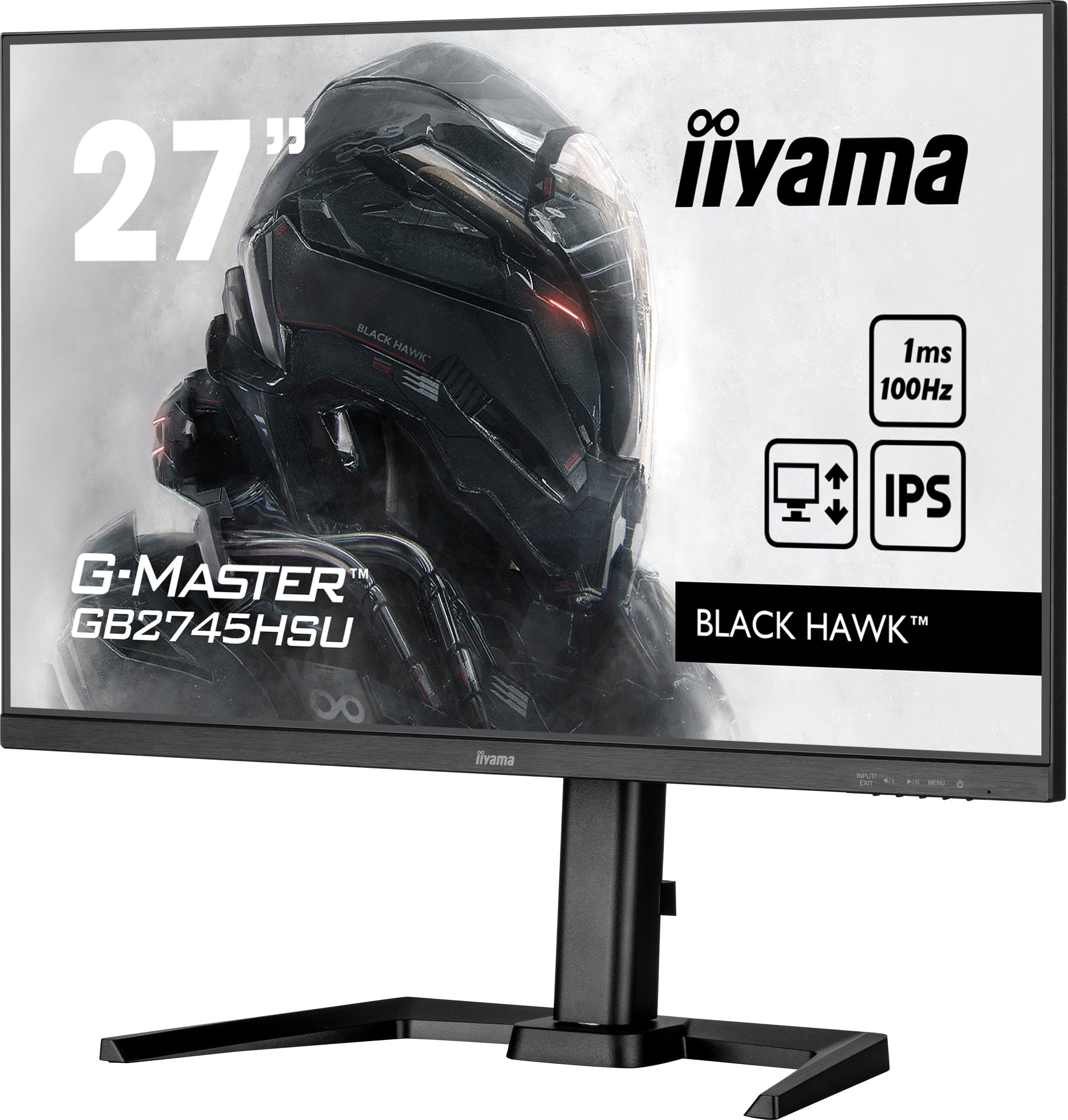 Light Gray iiyama G-Master GB2745HSU-B1 27" Monitor with IPS Panel Technology and 1ms MPRT