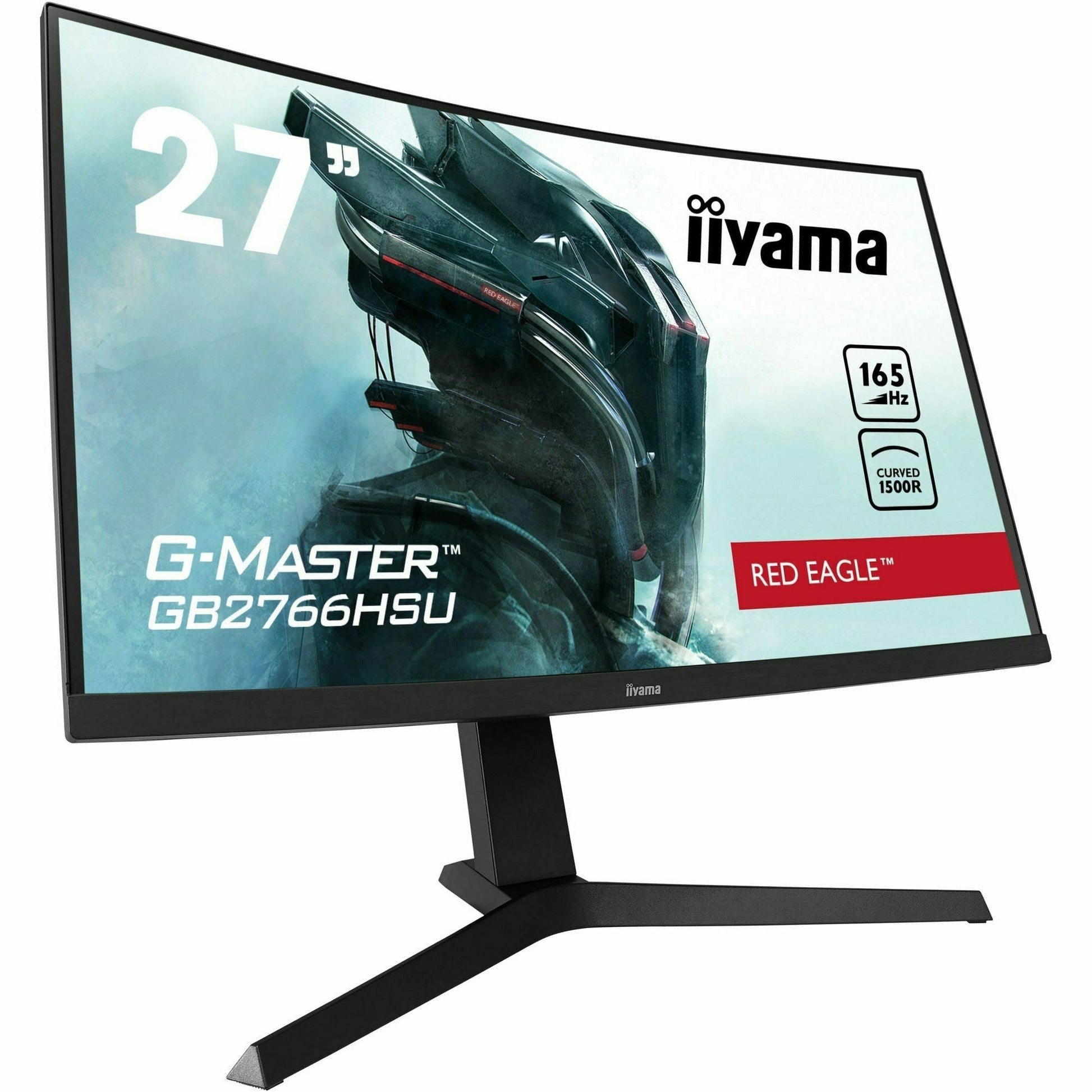 Light Gray iiyama G-Master GB2766HSU-B1 27" 165Hz 1ms 1500R Height Adjust Stand Curved LED Display