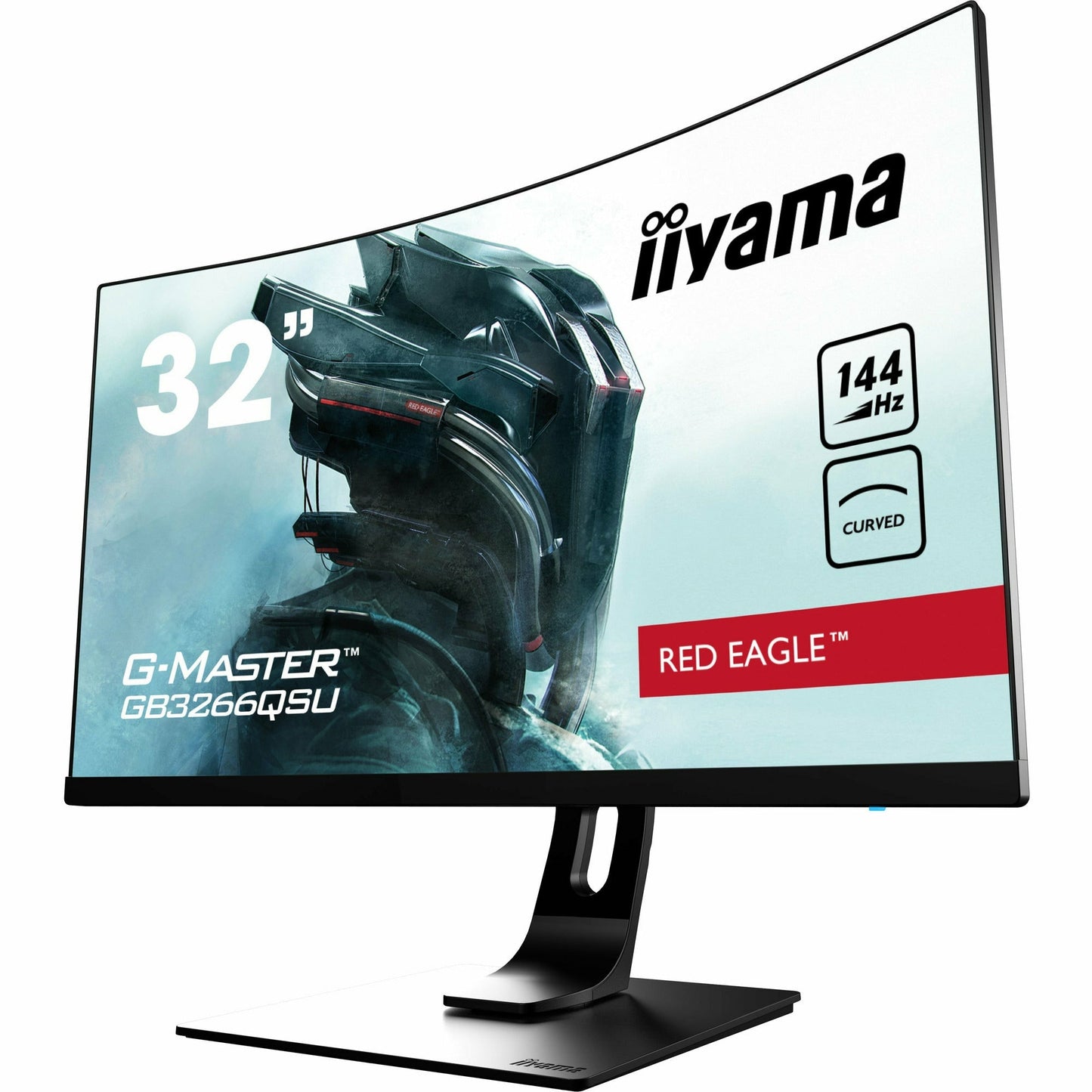 Black iiyama G-MASTER GB3266QSU-B1 32" 144Hz 1ms 1800R Height Adjust Stand Curved LED Display