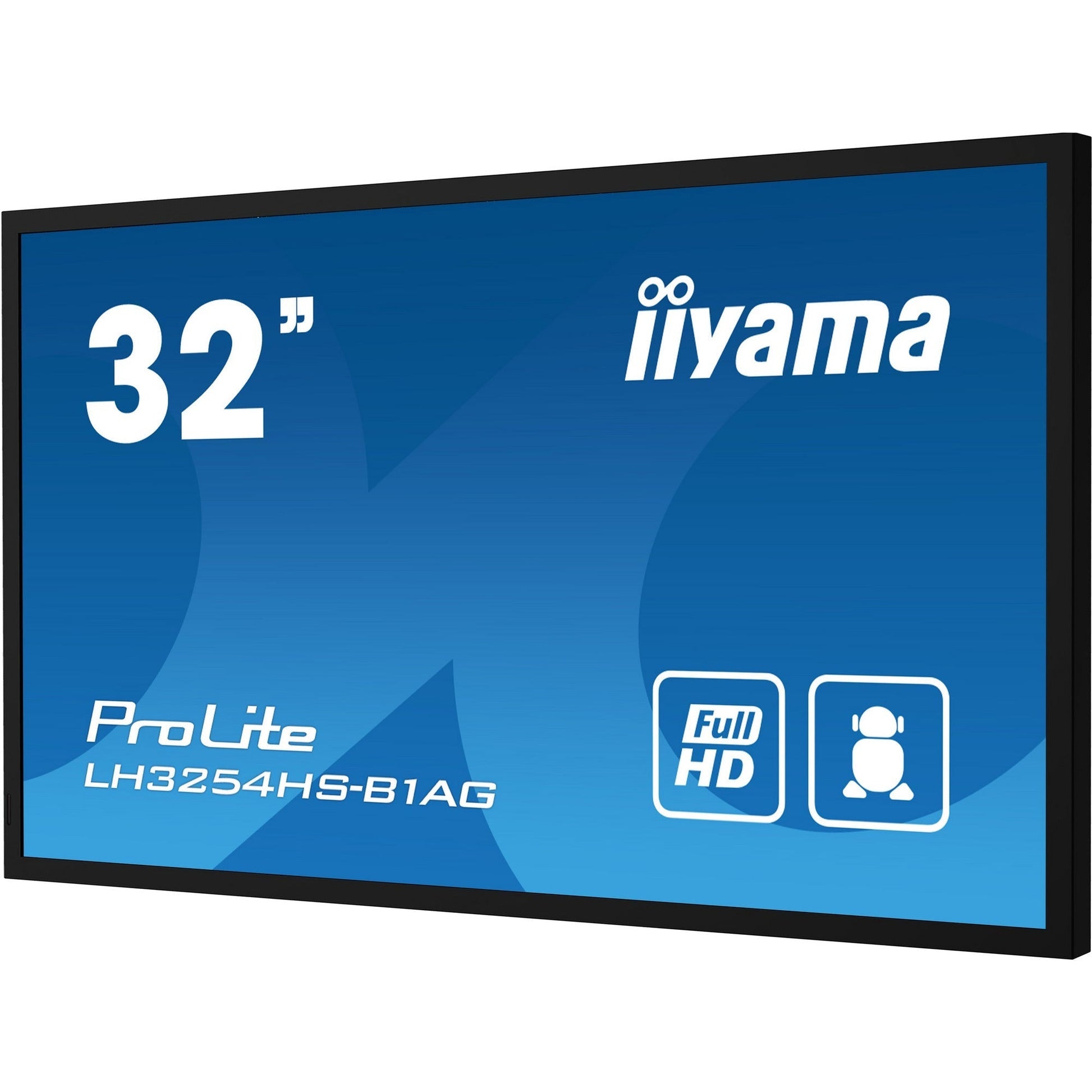 Dark Cyan Iiyama ProLite LH3254HS-B1AG 32" Full HD Professional Digital Signage 24/7 Display featuring Android OS and FailOver