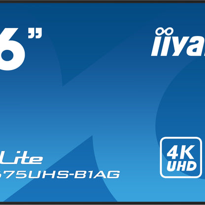 Dark Cyan iiyama ProLite LH8675UHS-B1AG 86" 4K UHD 24/7 Display with Android OS, FailOver and Intel SDM slot