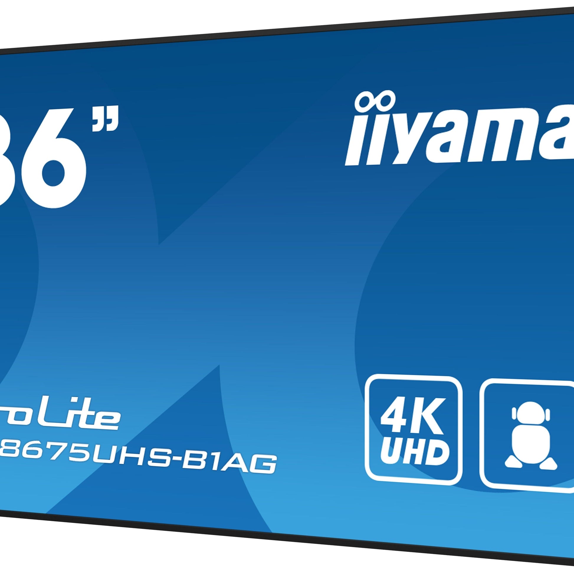 Dark Cyan iiyama ProLite LH8675UHS-B1AG 86" 4K UHD 24/7 Display with Android OS, FailOver and Intel SDM slot