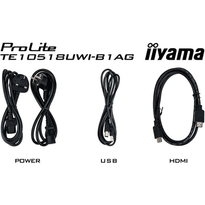 Black Iiyama ProLite TE10518UWI-B1AG 105" PureTouch-IR+ 4K Ultra-Large Touch Screen