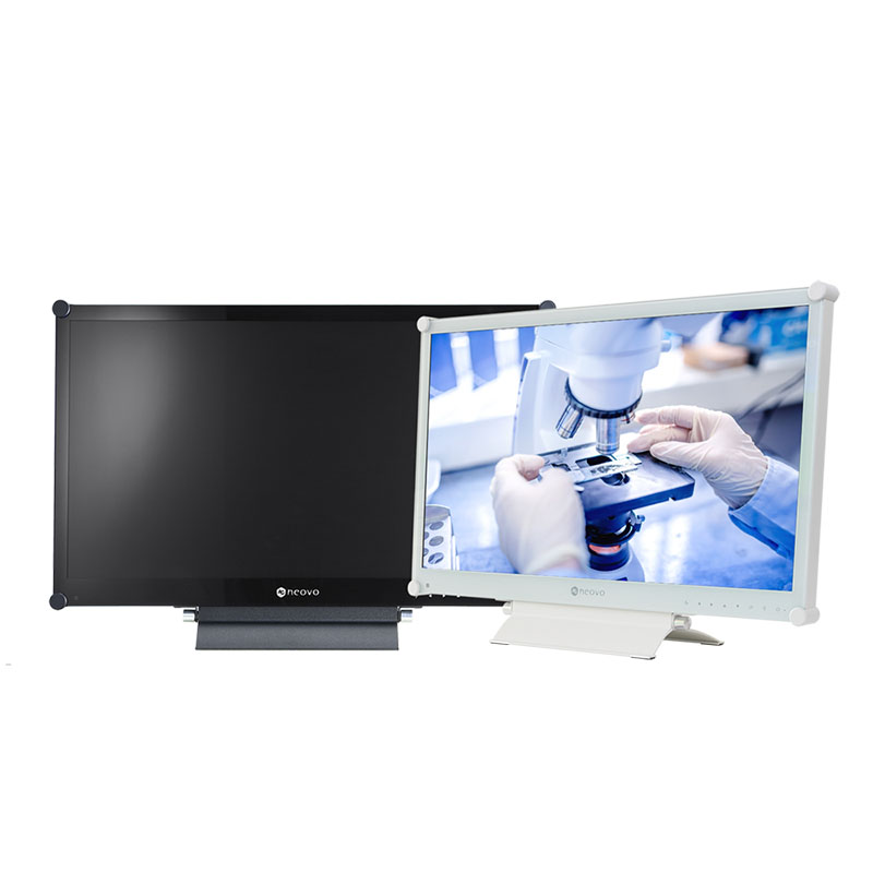 Light Gray AG Neovo X-24E-W 24" 1080p Semi-Industrial Monitor with Metal Casing in White