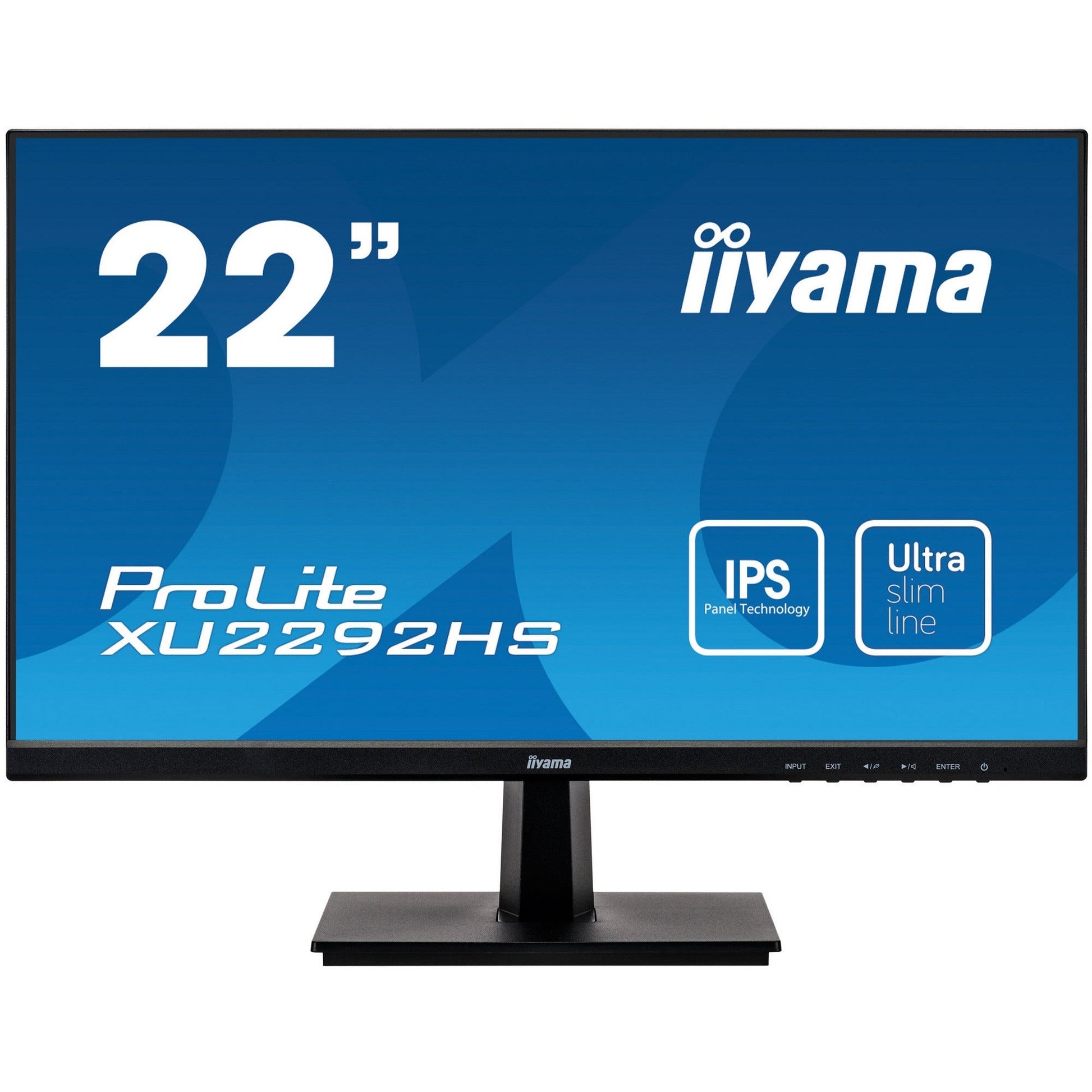 Dark Cyan Iiyama ProLite XU2292HS-B1 IPS Desktop Monitor