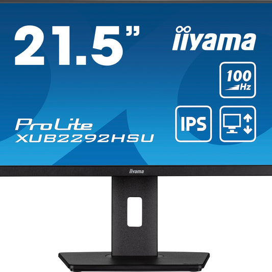 Dark Cyan iiyama ProLite XUB2292HSU-B6 21.5" 100Hz IPS Display with Height Adjust Stand