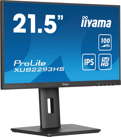 Dark Cyan iiyama ProLite XUB2293HS-B6 22" IPS Edge to Edge Display with Height Adjust Stand