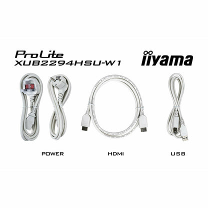 Light Gray iiyama ProLite XUB2294HSU-W1 22" LCD HD Monitor in White