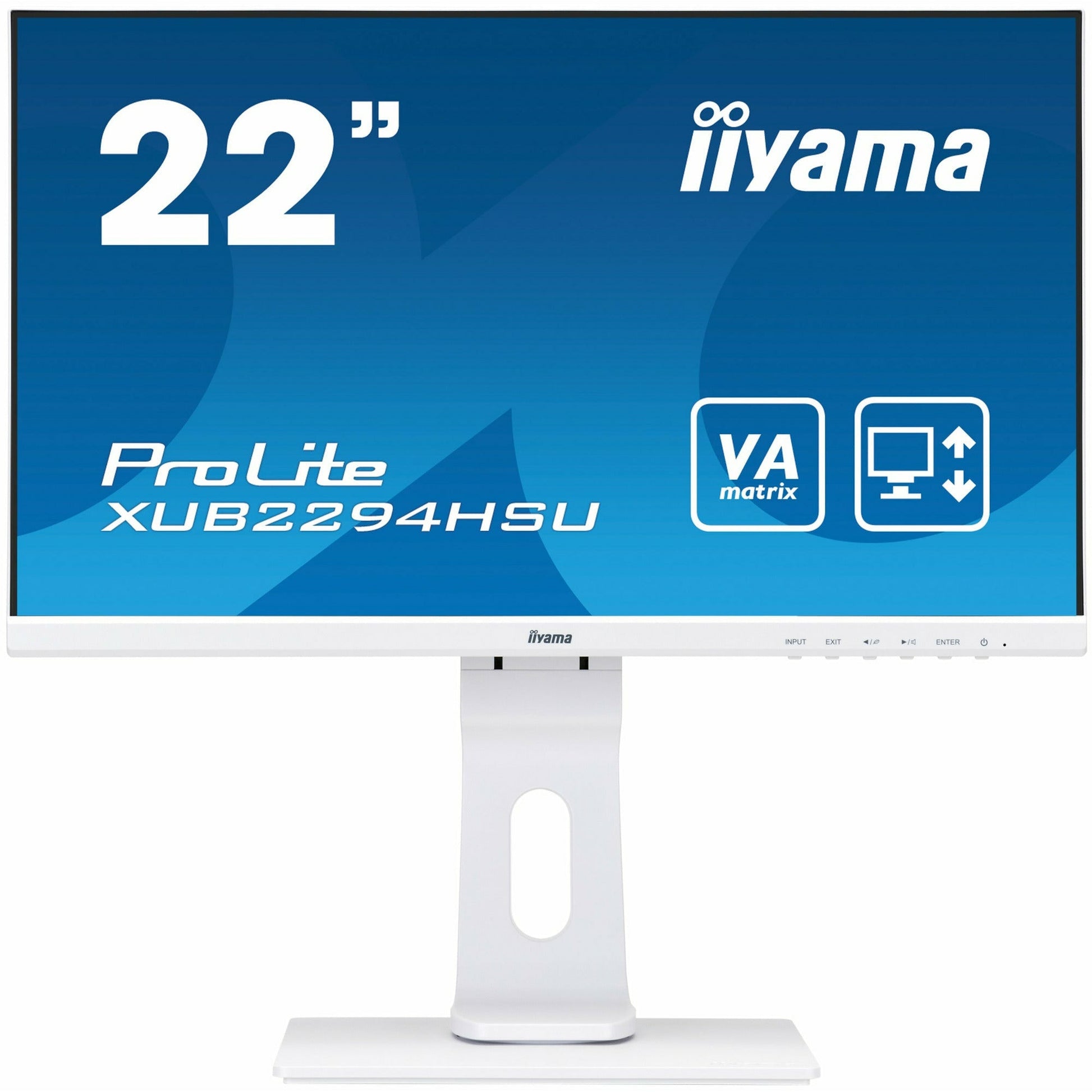 Dark Cyan iiyama ProLite XUB2294HSU-W1 22" LCD HD Monitor in White