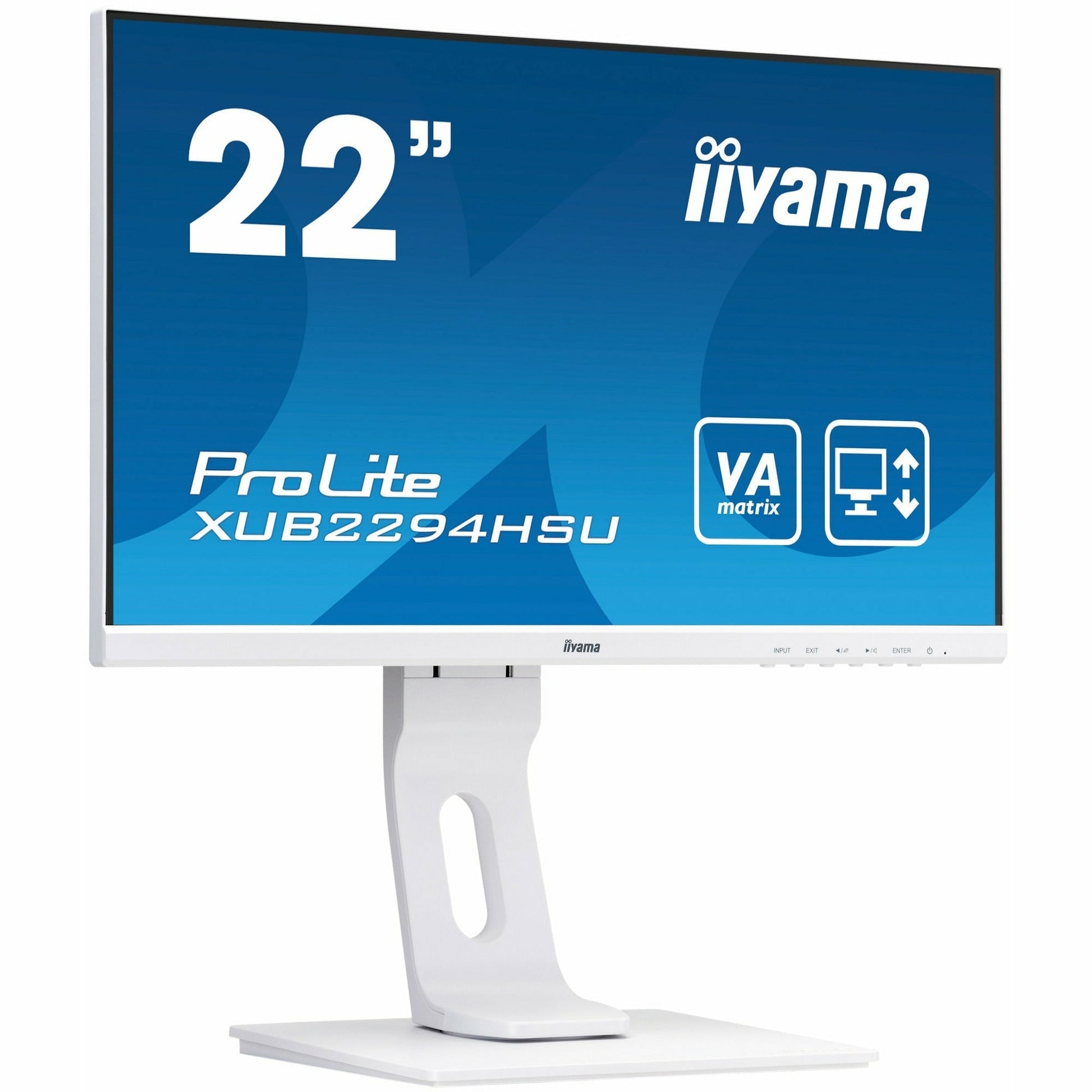 Dark Cyan iiyama ProLite XUB2294HSU-W1 22" LCD HD Monitor in White