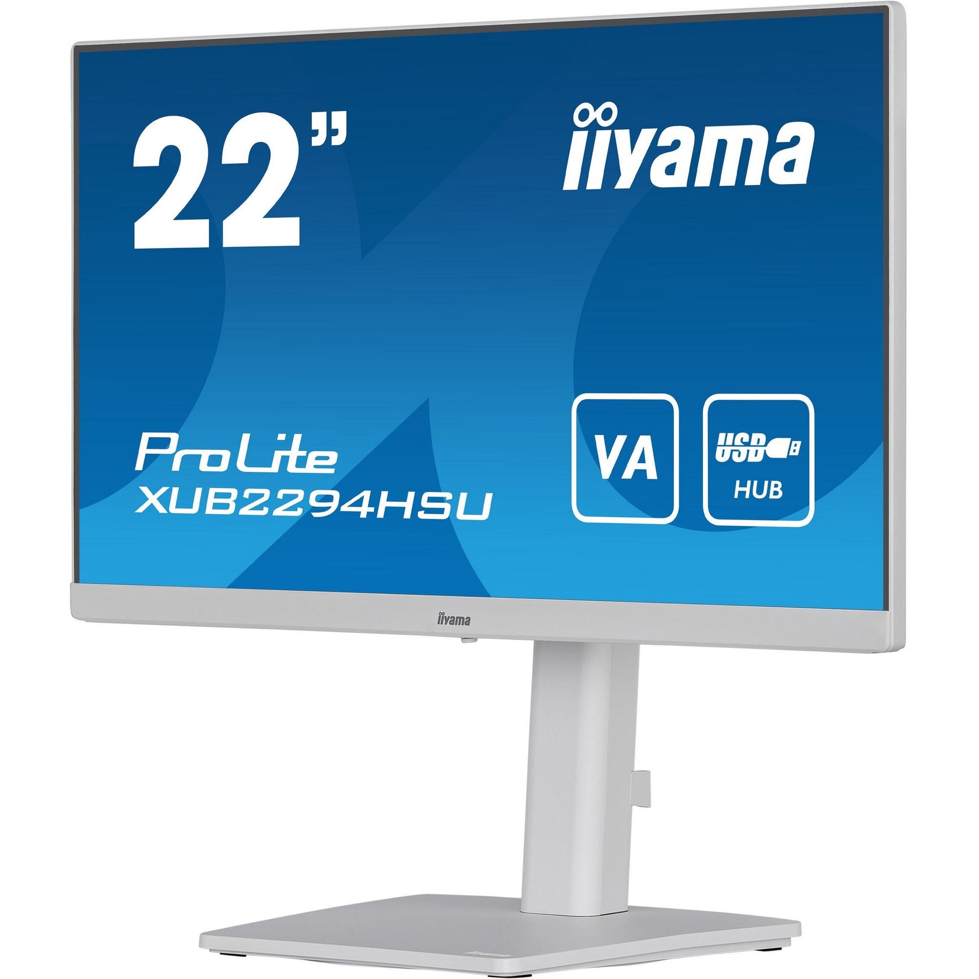 Dark Cyan iiyama ProLite XUB2294HSU-W2 22" LCD HD Monitor in White