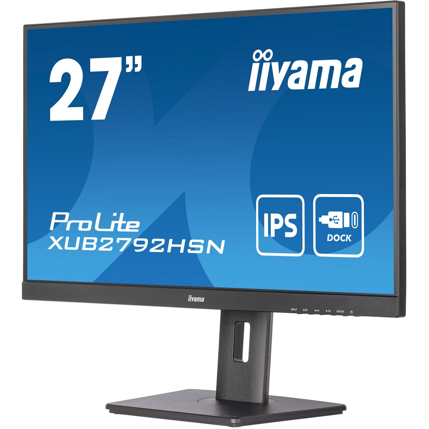 Dark Cyan iiyama ProLite XUB2792HSN-B5 27" IPS LCD Monitor with USB-C dock and RJ45 Port