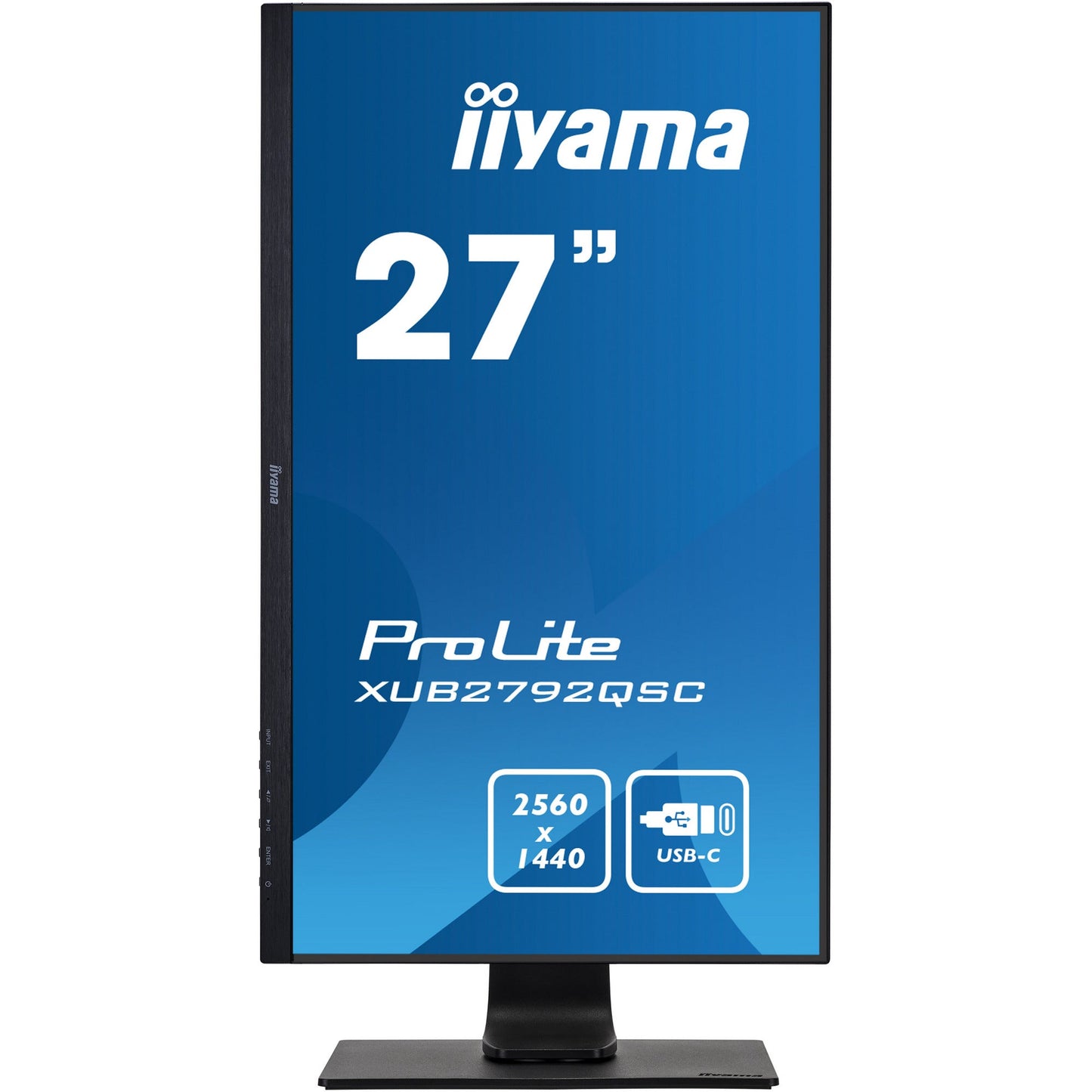 Dark Cyan iiyama Prolite XUB2792QSC-B1 27’’ WQHD 2560x1440 IPS Display with USB-C dock and 65W Power Delivery