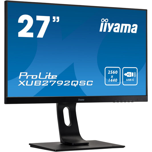 Dark Cyan iiyama Prolite XUB2792QSC-B1 27’’ WQHD 2560x1440 IPS Display with USB-C dock and 65W Power Delivery