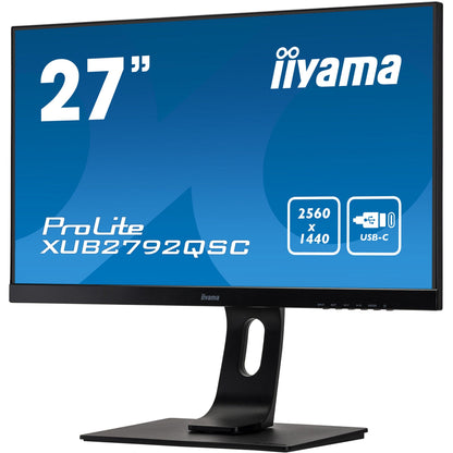 Dark Cyan iiyama Prolite XUB2792QSC-B1 27’’ WQHD 2560x1440 IPS Display with USB-C dock and 65W Power Delivery