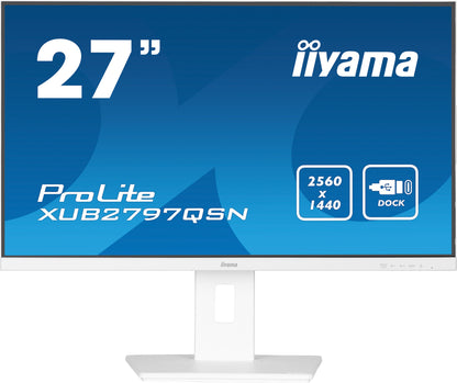 Dark Cyan iiyama ProLite XUB2497HSN-B1 24" LED Full HD Display with USB-C & RJ45 (LAN) in White