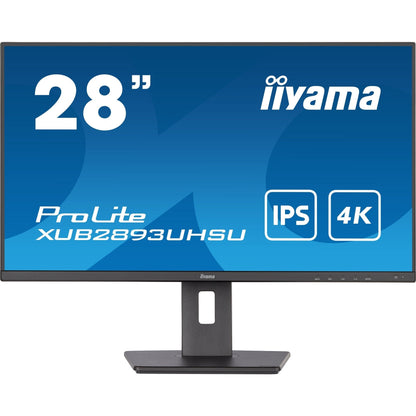 Dark Cyan iiyama ProLite XUB2893UHSU-B5 28" IPS 4K Monitor with Height Adjust Stand