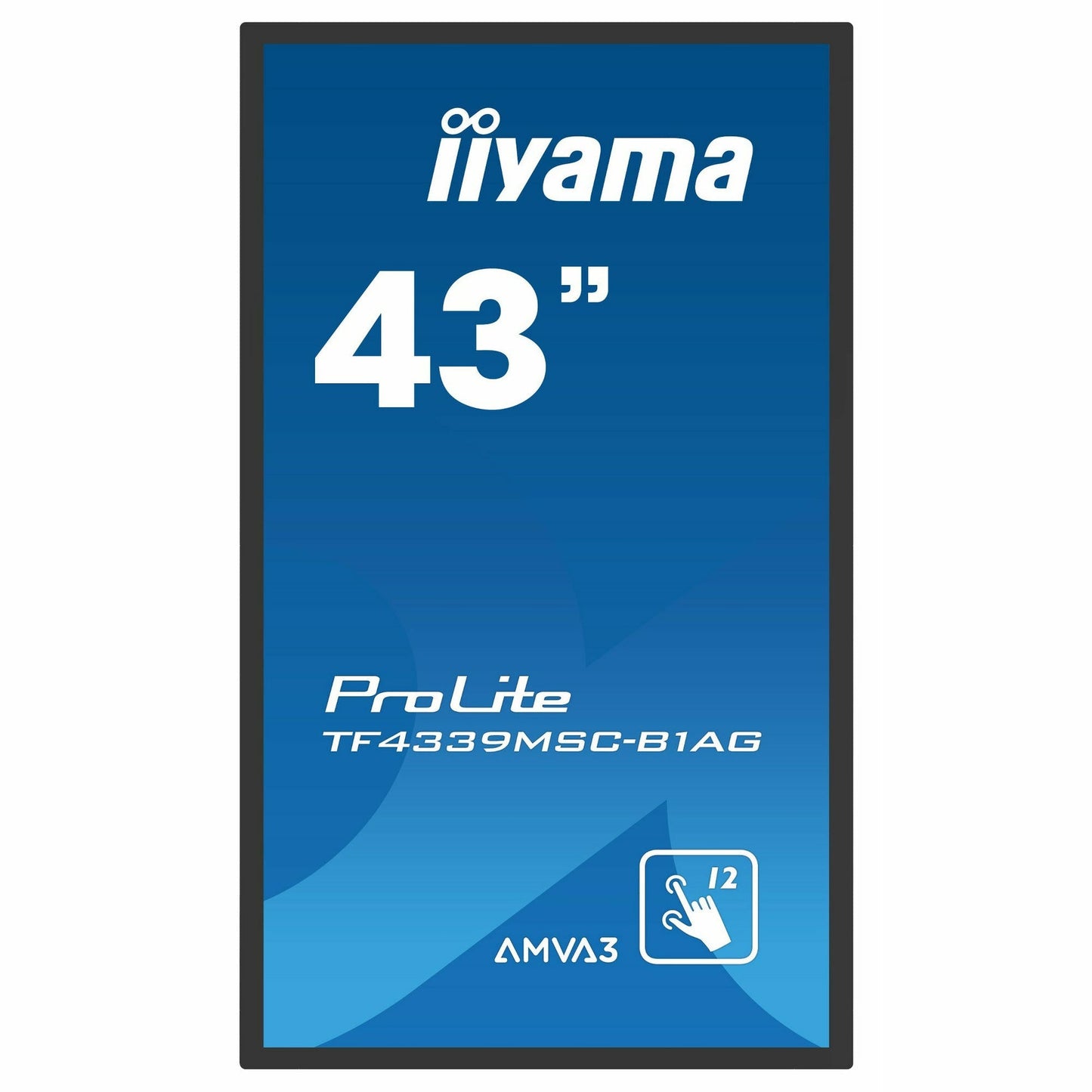 Dark Cyan iiyama ProLite TF4339MSC-B1AG 43" Open Frame IPS 12pt PCAP IPS 4K Through Glass Touch Screen with Anti Glare