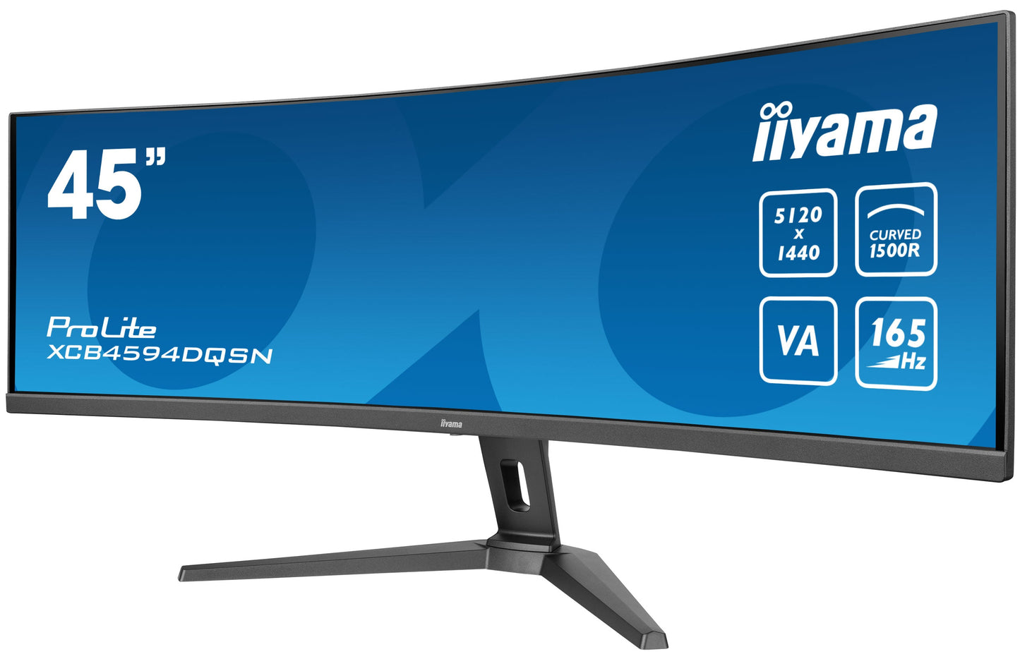 Dark Cyan iiyama ProLite 45" Curved 1500R UWQHD 5120 x 1440 pixels Ultra Wide Computer Monitor with KVM Switch and USB-C Dock