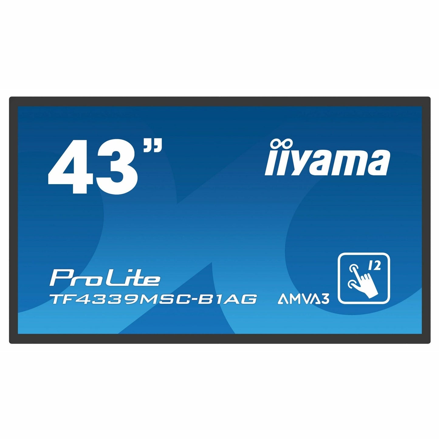 Dark Cyan iiyama ProLite TF4339MSC-B1AG 43" Open Frame IPS 12pt PCAP IPS 4K Through Glass Touch Screen with Anti Glare