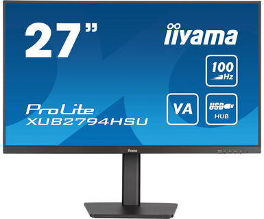 Dark Cyan iiyama ProLite XUB2794HSU-B6 27" Full HD VA panel with 100Hz refresh rate and 150mm height adjustable stand