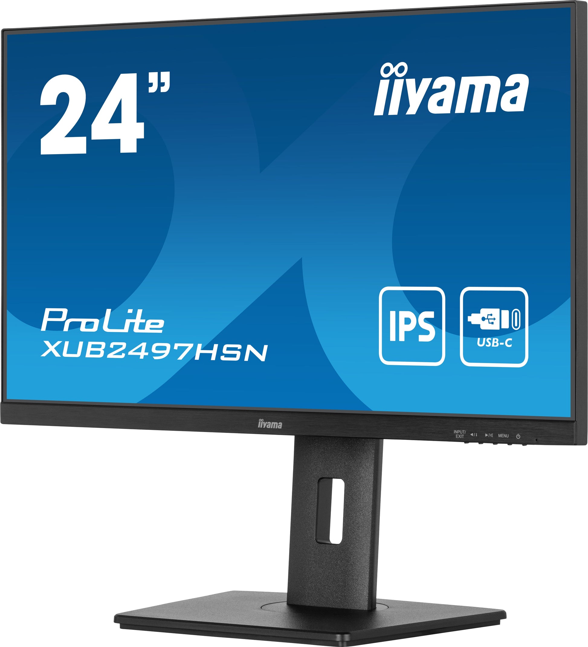 Dark Cyan iiyama ProLite XUB2497HSN-B2 24" Full HD LED Desktop Monitor with USB-C Hub & RJ45 Port