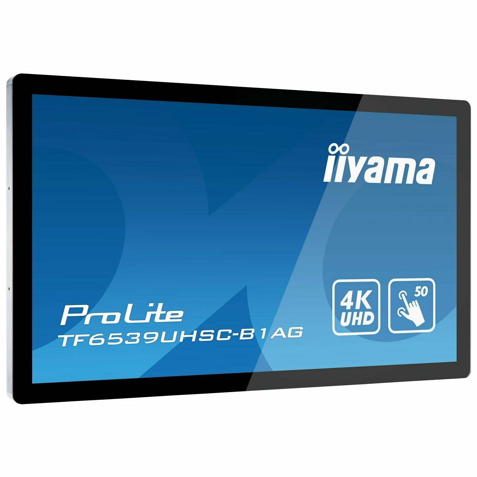 Steel Blue iiyama TF6539UHSC-B1AG 65" Open Frame PCAP 50pt Touch IPS 4K LFD with Anti Glare, 24/7 Operation, IPX1 rated