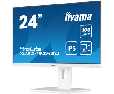 Dark Cyan iiyama ProLite XUB2492HSU-W6 24" IPS 100Hz Full HD Display with HAS in White