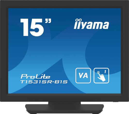 Dark Cyan iiyama T1531SR-B1S POS monitor 38.1 cm (15") 1024 x 768 pixels XGA Touchscreen